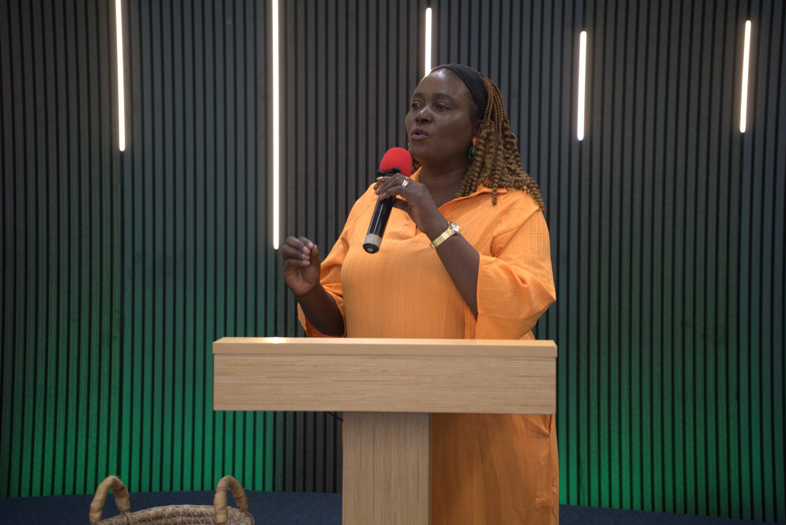 A speaker sharing the Word at Delivered To Serve Ministry